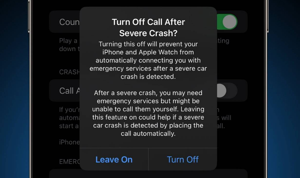 雷州苹果14维修分享 iPhone 14 和 Apple Watch 上关闭崩溃检测 